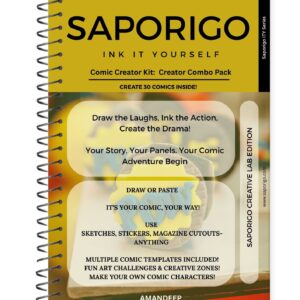 Saporigo Ink It Yourself Comic Creator Combo Pack | 440 Pages | Complete DIY Comic Making Kit | Starter to Pro Templates | Spiral Bound | Creative Drawing & Storytelling Kit | ISBN 978-81-987846-7-4
