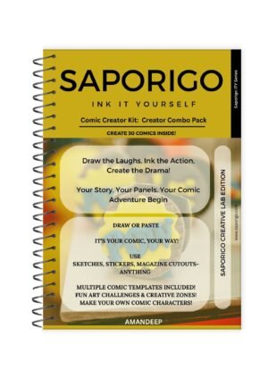 Saporigo Ink It Yourself Comic Creator Combo Pack | 440 Pages | Complete DIY Comic Making Kit | Starter to Pro Templates | Spiral Bound | Creative Drawing & Storytelling Kit | ISBN 978-81-987846-7-4