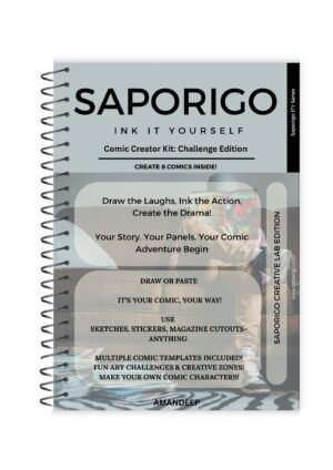 Saporigo Ink It Yourself Comic Creator Kit Challenge Edition | 152 Pages | Advanced Comic Drawing Workbook | Dynamic Panel Layouts for Manga & DIY Comics | Spiral Bound | ISBN 978-81-987846-1-2