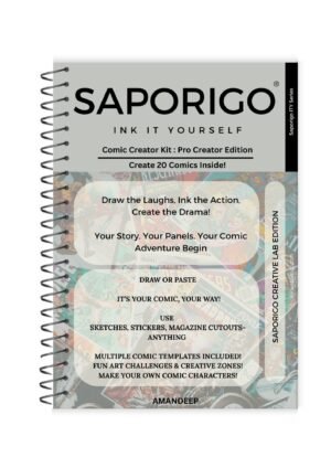 Saporigo Ink It Yourself Comic Creator Kit Pro Creator Edition | 306 Pages | Advanced Comic Drawing & Graphic Novel Planner | Professional Panel Systems | Spiral Bound | ISBN 978-81-987846-2-9