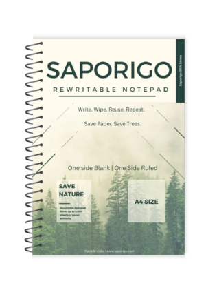 SAPORIGO A4 Reusable Dry-Erase Notebook | Write with Whiteboard Marker, Wipe & Reuse | Eco-Friendly Practice Pad