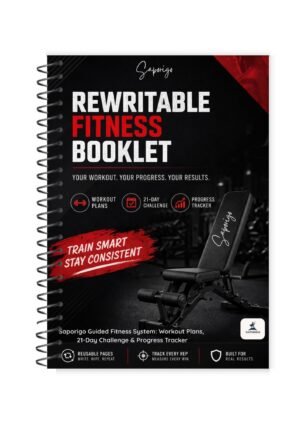 Saporigo Guided Fitness System A5 – Rewritable Workout Planner & 21-Day Challenge Tracker